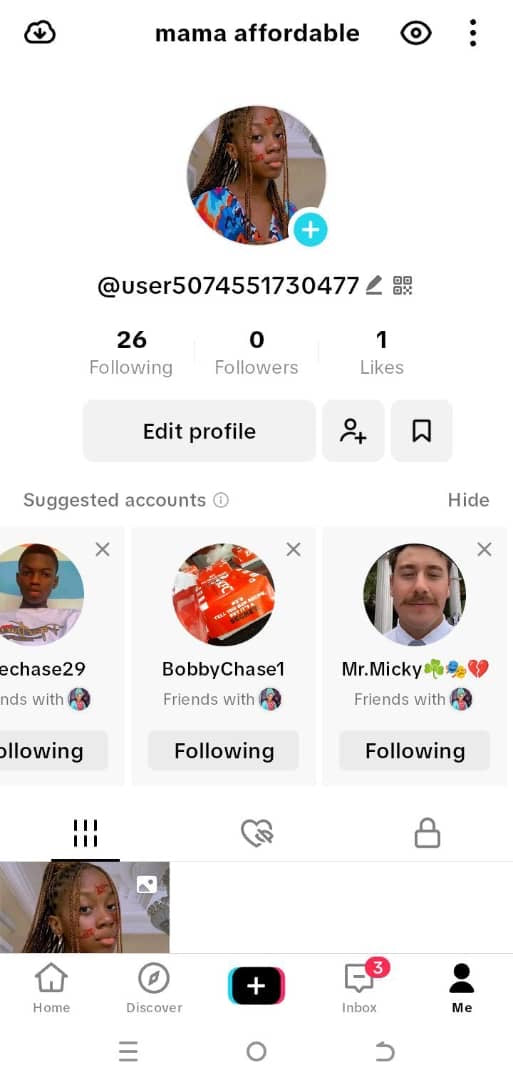 TikTok account