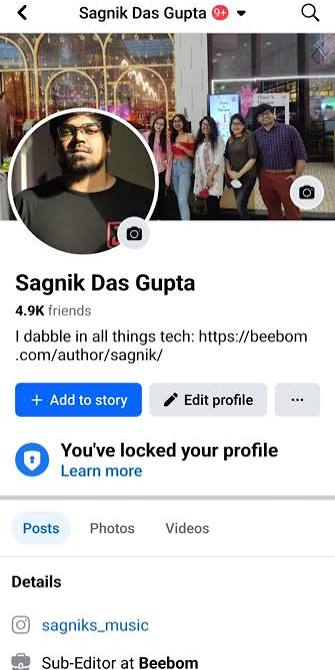 Old Facebook with switch profile