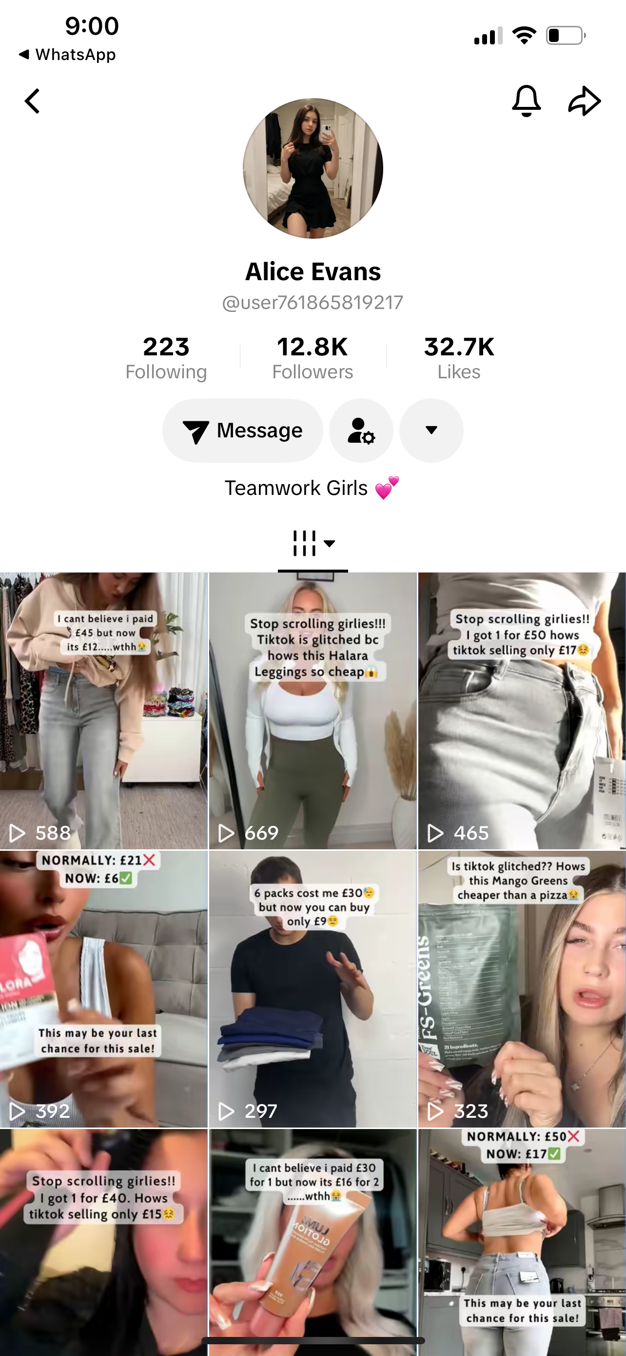USA TikTok account 12k followers