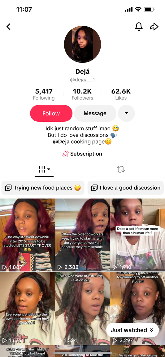 10k followers TikTok account