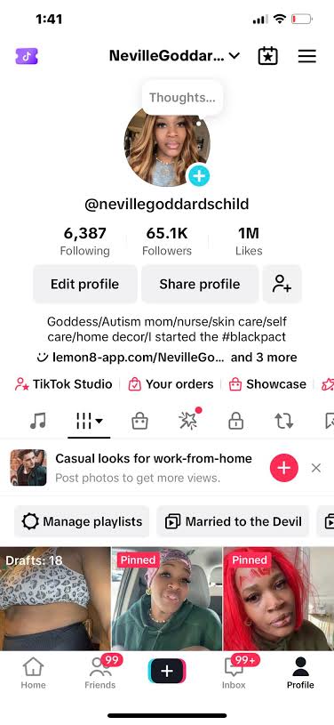 Black American TikTok 65k followers