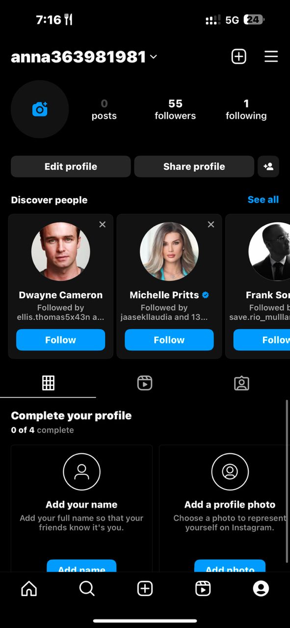 Instagram few followers