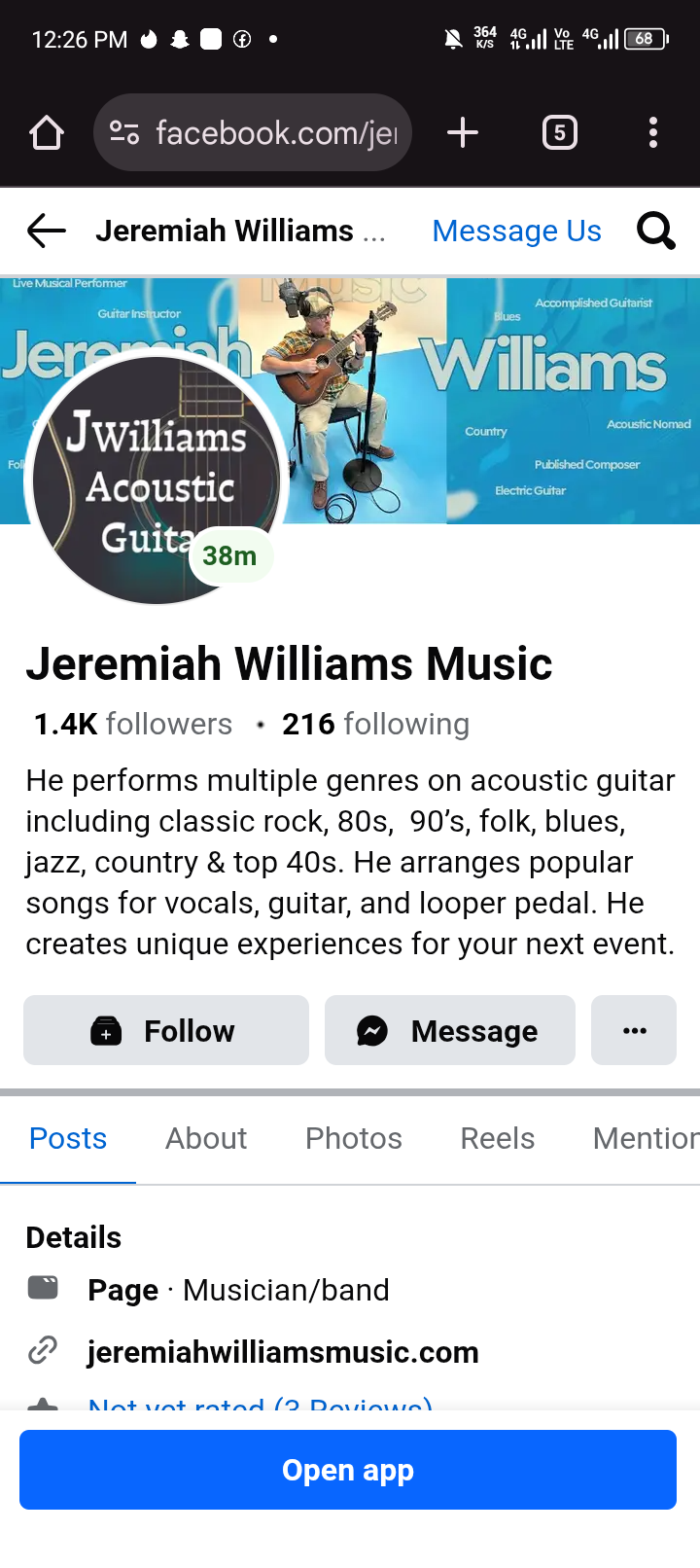 Facebook page 1k followers